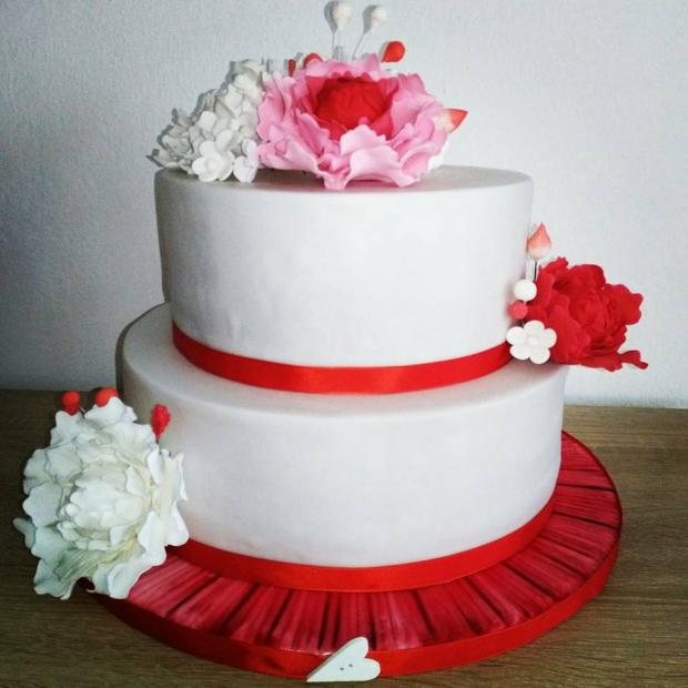 Svadobná s kvetmi, torta, Svadobné torty, lenka_k, 1