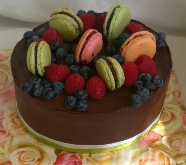 Sacherova torta s macronkami a čerstvým ovocím..., torta, Čokoládové torty Sacherova torta s macronkami a čerstvým ovocím..., torta, Čokoládové torty, Mariolka, 1