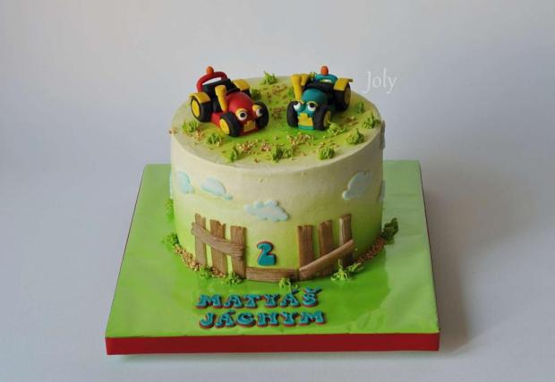 2x traktůrek, torta, Rozprávkové torty 2x traktůrek, torta, Rozprávkové torty, joly, 1