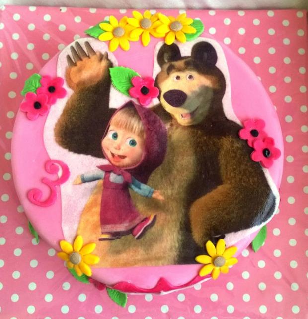 Máša a medveď na oblátke /4./..., torta, Rozprávkové torty, Mariolka, 1