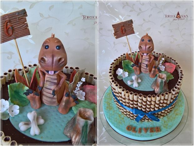 Malý sladký "Dino" - dinosaur, torta, Rozprávkové torty, Tortolandia.sk, 1