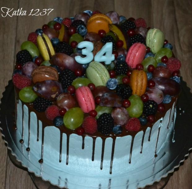 ovocná narodeninová, torta, Drip torty, katka1237, 1