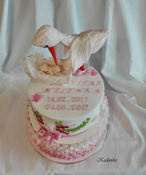 Na krstiny s bocianom, torta, Torty na krstiny, Kadanka, 4