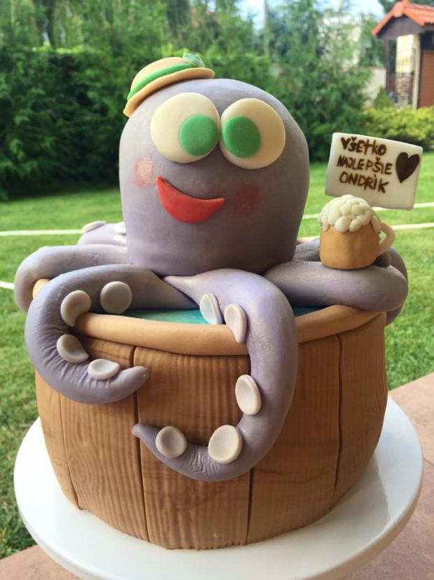 Chobotnička vo vírivke, torta, Torty so zvieratkami Chobotnička vo vírivke, torta, Torty so zvieratkami, Abika Točalka, 1