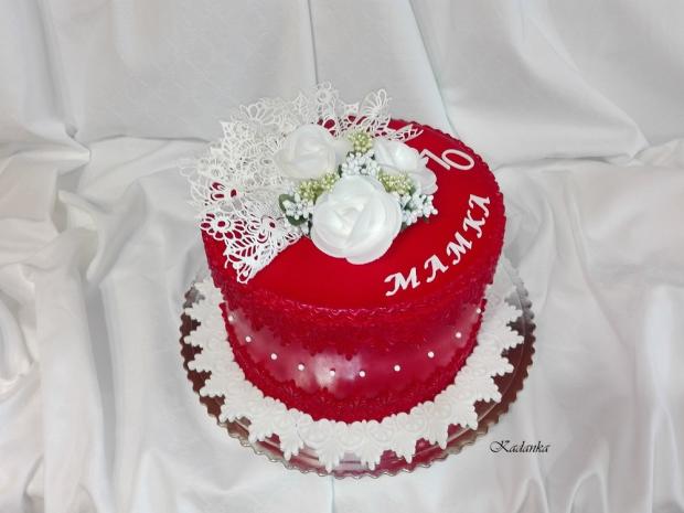 Pre mamku karmínovo červená k výročiu 70-tky..., torta, Narodeninové torty, Kadanka, 2
