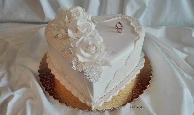 Svadobné srdce do daru..., torta, Svadobné torty, Kadanka, 1