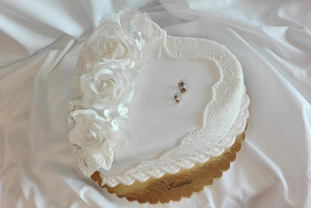 Svadobné srdce do daru..., torta, Svadobné torty, Kadanka, 4