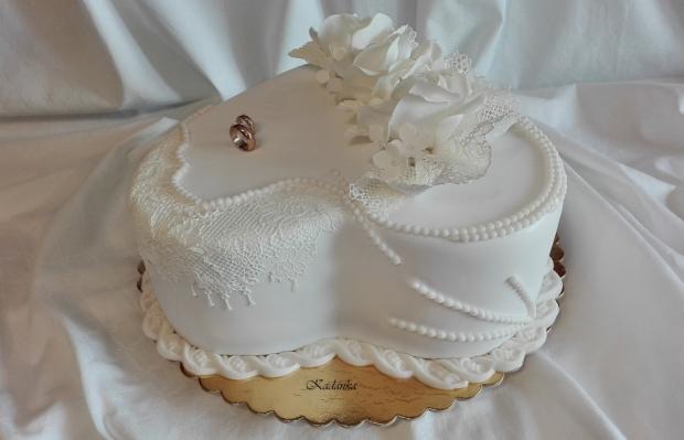 Svadobné srdce do daru..., torta, Svadobné torty, Kadanka, 5