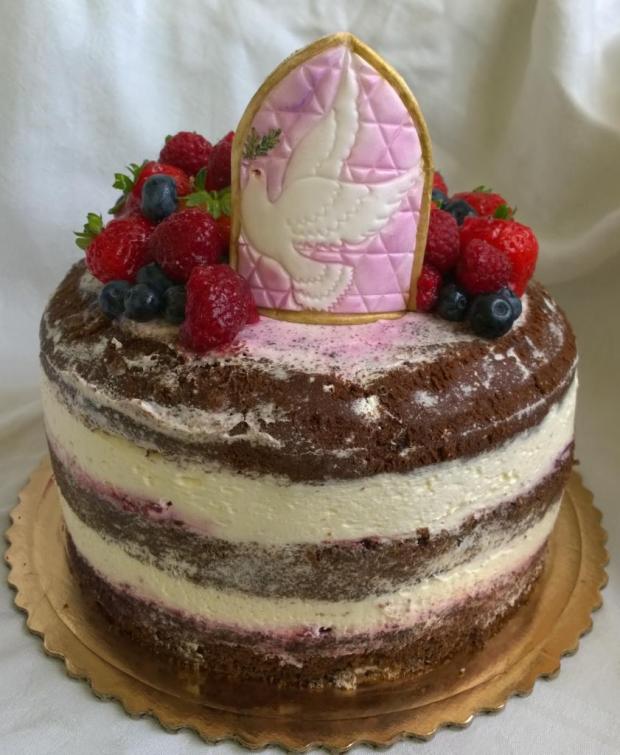 Na birmovku naked cake s ovocím..., torta, Torty na cirkevné sviatky, Mariolka, 1