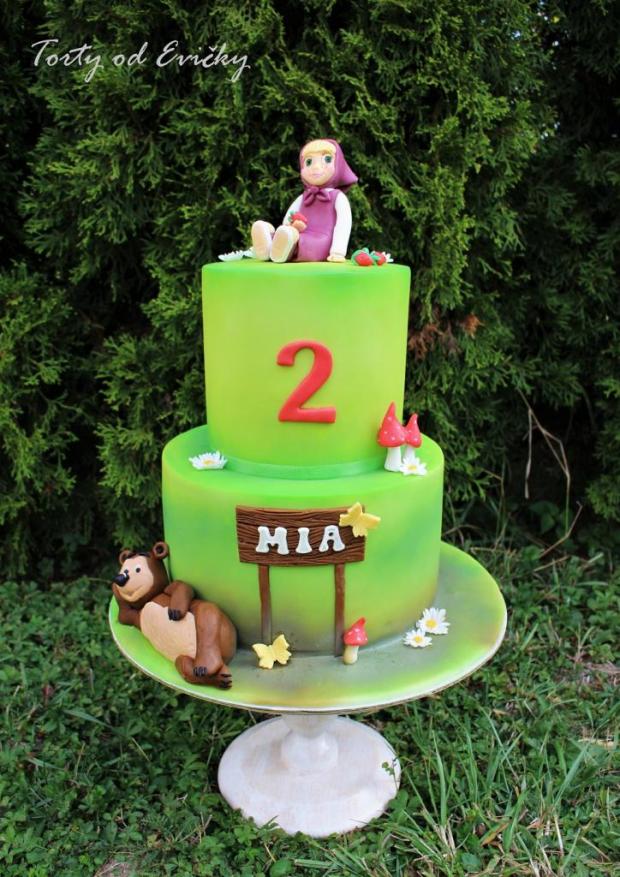 Máša a medveď, torta, Rozprávkové torty, Torty od Evičky, 1
