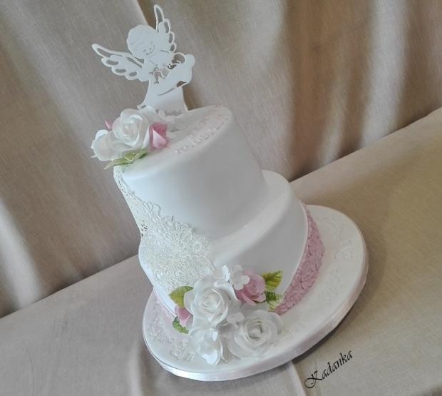 Na krstiny vo vintage štýle..., torta, Torty na krstiny, Kadanka, 2