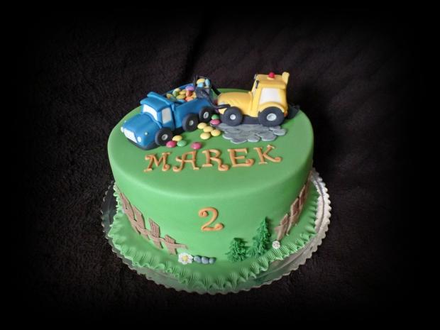s bagrom a tatrovkou, torta, Torty autíčka, vláčiky, Mirka02, 1