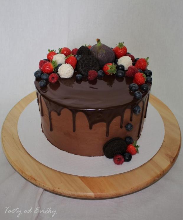 Ovocná drip torta, torta, Čokoládové torty, Torty od Evičky, 1