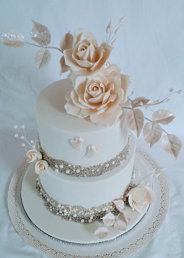 svadobna, strieborno biela, torta, Svadobné torty, mlssna alena, 1