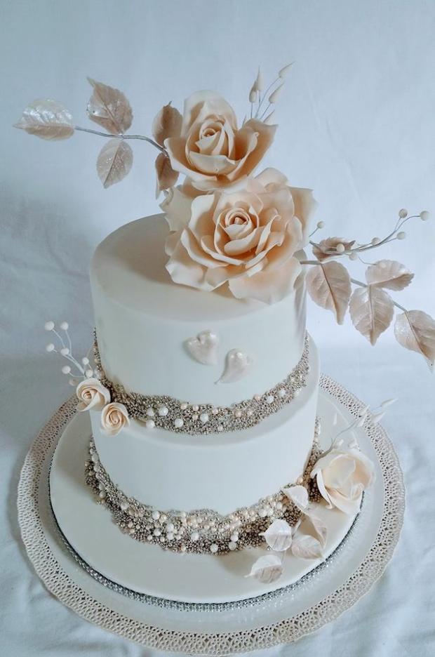 svadobna, strieborno biela, torta, Svadobné torty, mlssna alena, 3