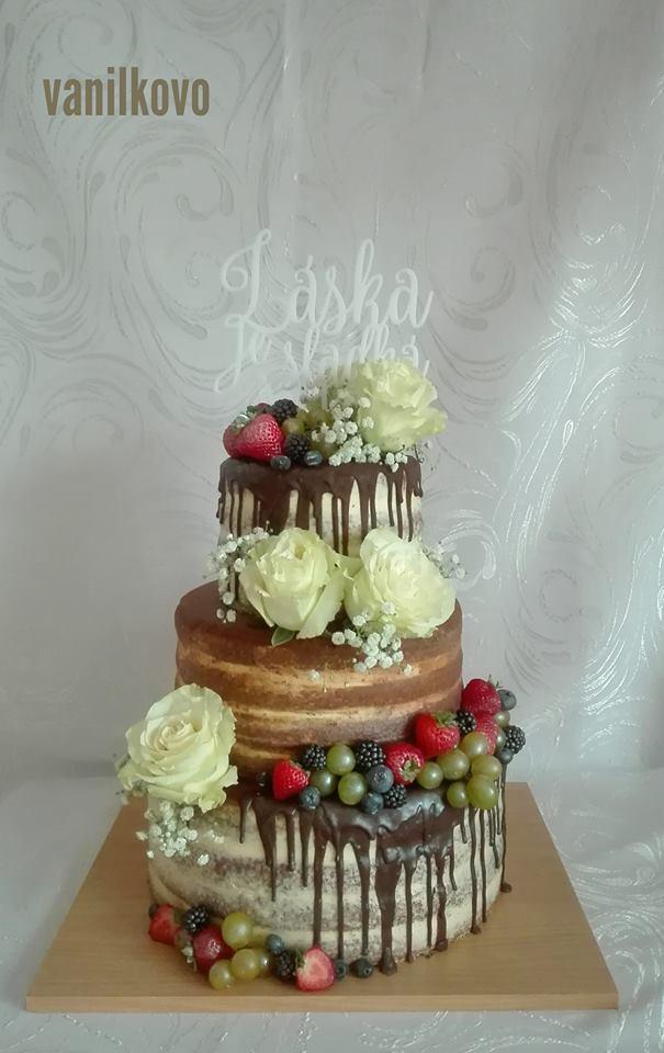svadobná naháčka, torta, Nahé torty, vanilkovo, 1