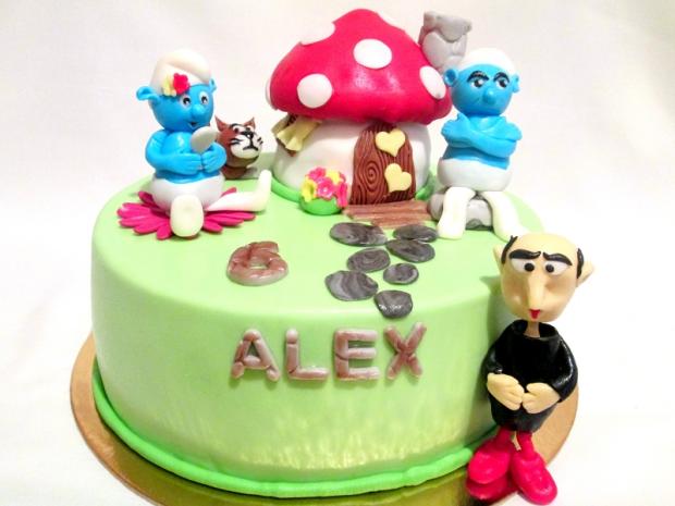 Šmolkovia, Gargamel a kocúrik :), torta, Rozprávkové torty, AničkaL, 1