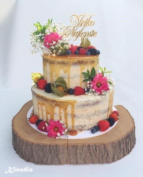 nahá s ovocím a živými kvetmi, torta, Nahé torty, TORTY Klaudia, 1