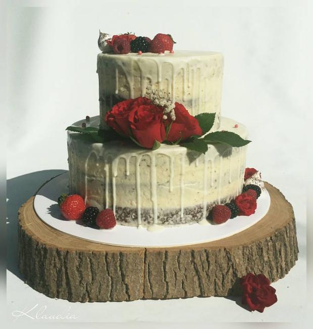 nahá s ovocím a živými kvetmi, torta, Nahé torty, TORTY Klaudia, 1