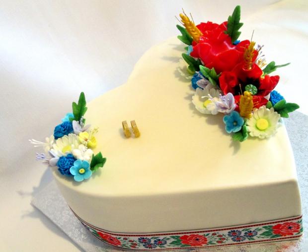 Svadobné srdiečko na ľudový motív , torta, Svadobné torty, AničkaL, 3