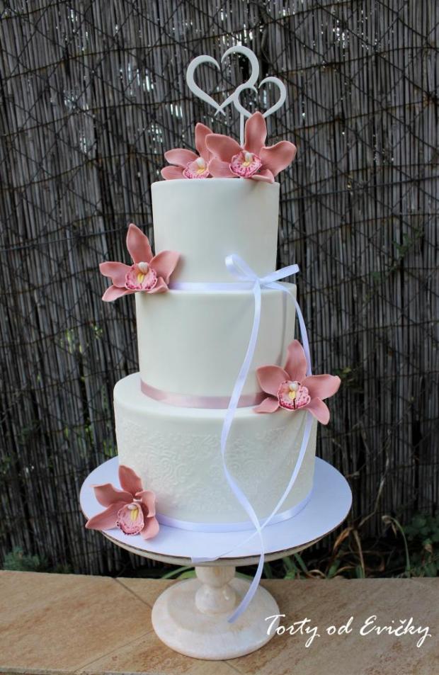 Svadobná s orchideami, torta, Svadobné torty, Torty od Evičky, 1
