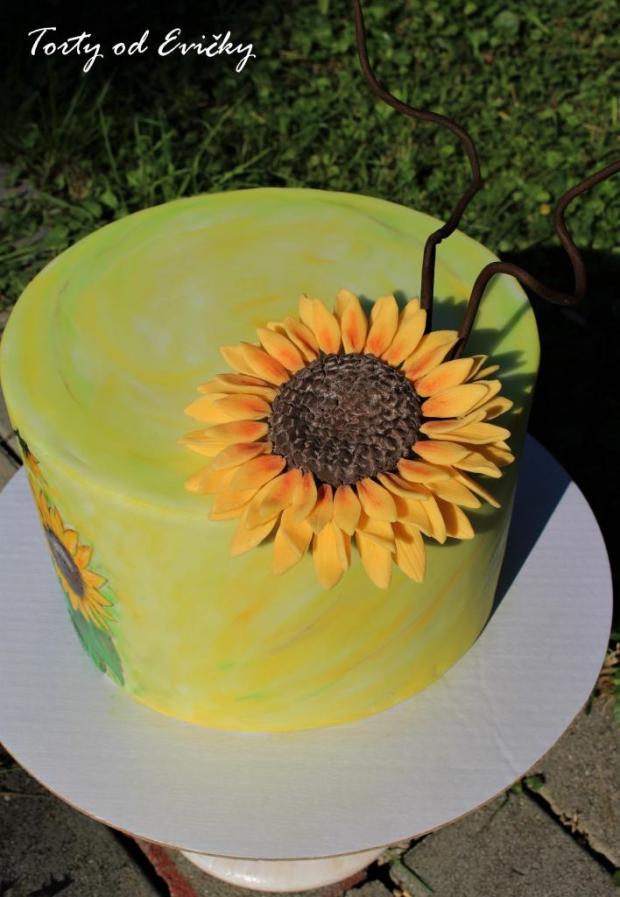 Maľované slnečnice , torta, Narodeninové torty, Torty od Evičky, 3