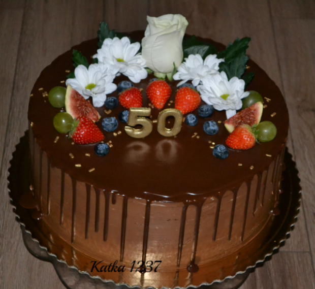čokoládová k 50tke, torta, Drip torty, katka1237, 1