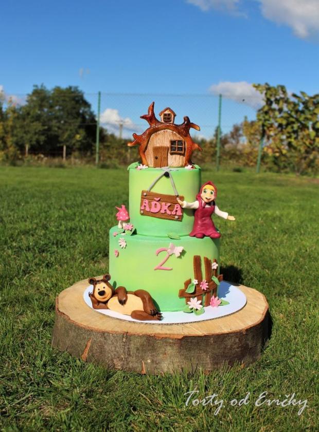 Máša a medveď, torta, Rozprávkové torty, Torty od Evičky, 1