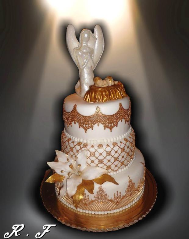 v bielo ružovom, torta, Torty na krstiny, Ruzena Farkasova, 2