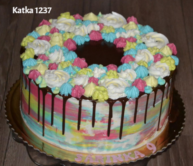 farebná krémová, torta, Drip torty, katka1237, 1