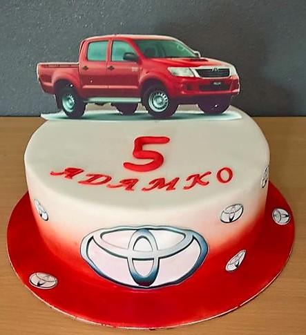 s autičkom , torta, Torty autíčka, vláčiky, makinka, 1