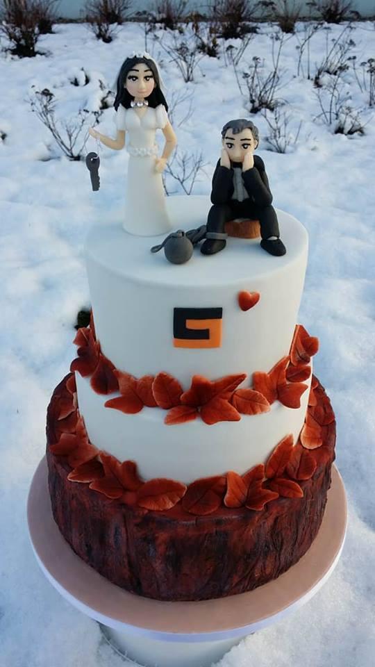 Svadobná s logom firmy pre šéfa od kolegov a zamestnancov, torta, Svadobné torty, Miriam 17, 5