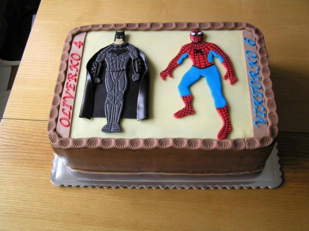 Batman a Spiderman, torta, Rozprávkové torty, ankapro, 1