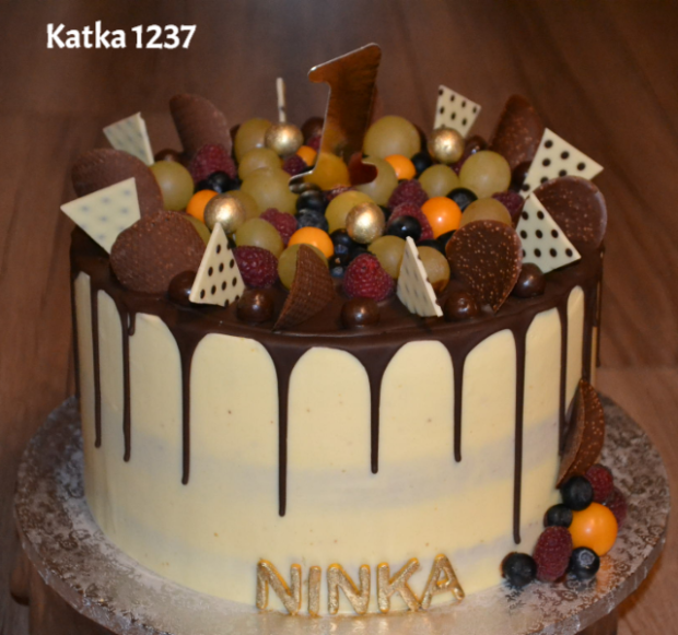 k 1.narodeninám, torta, Drip torty, katka1237, 1