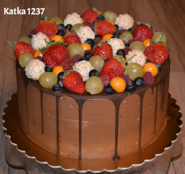 čokoládovo-ovocná, torta, Drip torty, katka1237, 1