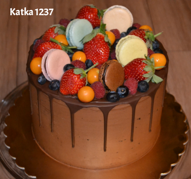 čokoládovo-ovocná, torta, Drip torty, katka1237, 1