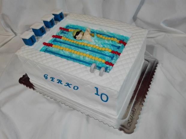 K narodeninám pre plavca..., torta, Športové torty, Kadanka, 1