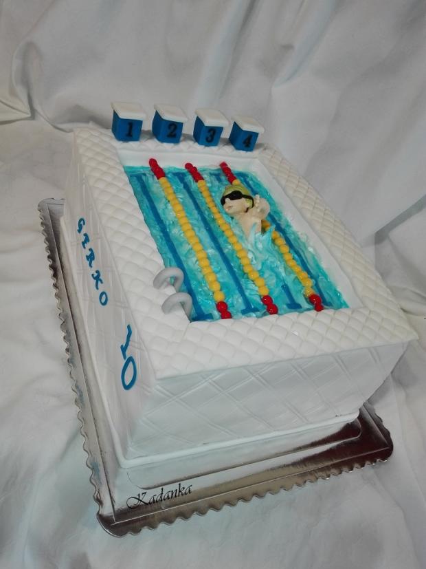 K narodeninám pre plavca..., torta, Športové torty, Kadanka, 4