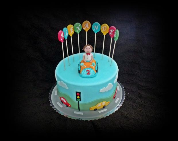 s autíčkami, torta, Torty autíčka, vláčiky, Mirka02, 1