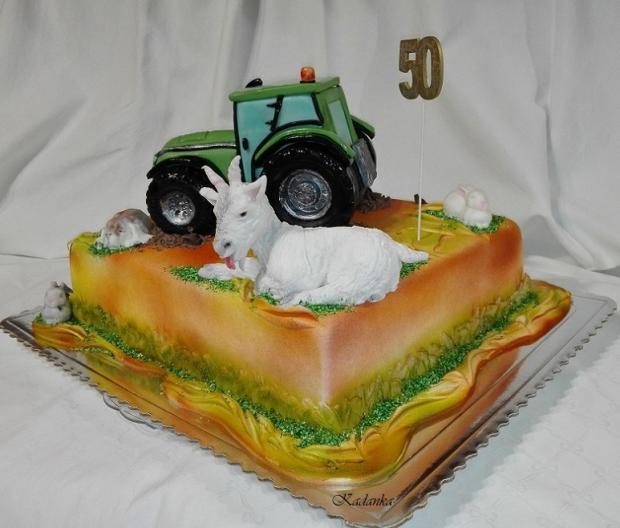 Pre milovníka traktora, kozička, zajačiky a psík..., torta, Torty autíčka, vláčiky Pre milovníka traktora, kozička, zajačiky a psík..., torta, Torty autíčka, vláčiky, Kadanka, 2