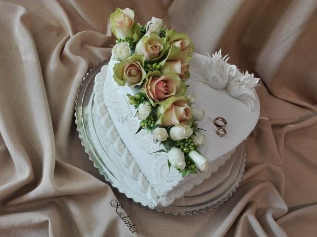 Svadobné srdce s labuťami..., torta, Svadobné torty Svadobné srdce s labuťami..., torta, Svadobné torty, Kadanka, 5