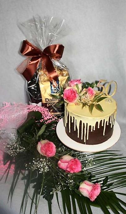 K 50- temu výročiu svadby, torta, Drip torty, stanula, 3