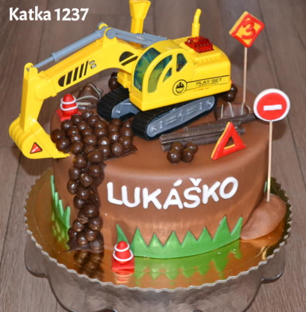 s bagrom, torta, Torty autíčka, vláčiky s bagrom, torta, Torty autíčka, vláčiky, katka1237, 1