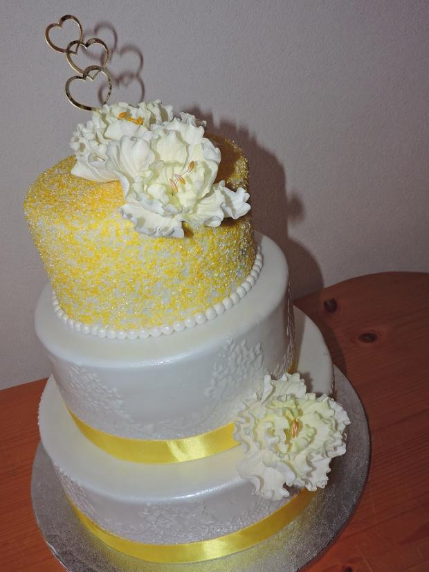 žltá, torta, Svadobné torty, Obertová Mária, 1