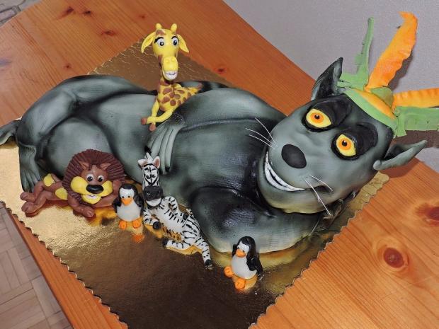 madagaskar, torta, Rozprávkové torty, Obertová Mária, 1
