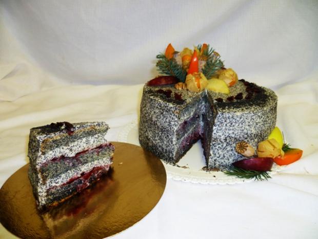 Makovo višňová s mascarpone, torta, Drip torty, Anca.B, 2