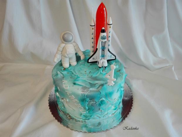 Pre malého astronauta, vesmír s raketou a kozmonautom..., torta, Torty autíčka, vláčiky, Kadanka, 1
