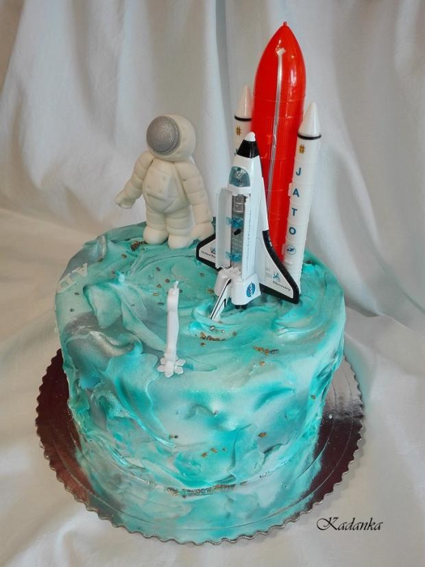 Pre malého astronauta, vesmír s raketou a kozmonautom..., torta, Torty autíčka, vláčiky, Kadanka, 2