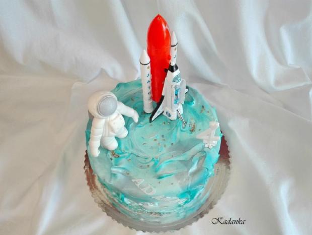 Pre malého astronauta, vesmír s raketou a kozmonautom..., torta, Torty autíčka, vláčiky, Kadanka, 3