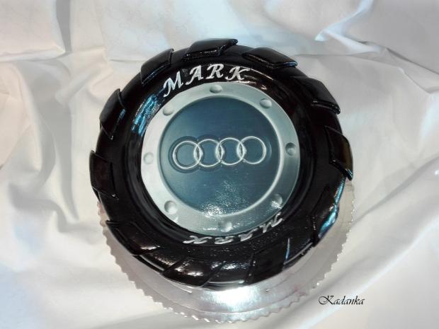 Pneumatika so znakom Audi..., torta, Torty autíčka, vláčiky, Kadanka, 3